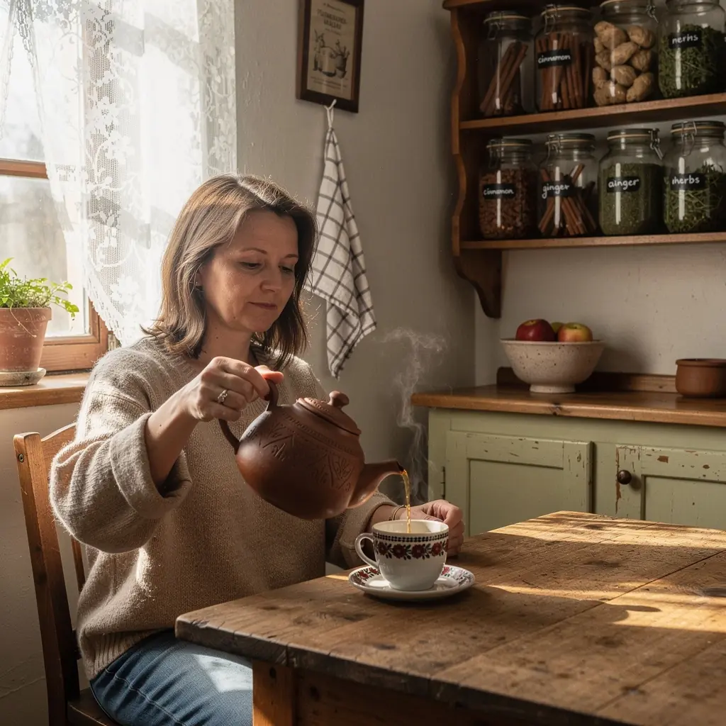 Cinamono širdies arbata su saldžiais prieskoniais, skirta sveikatai palaikyti