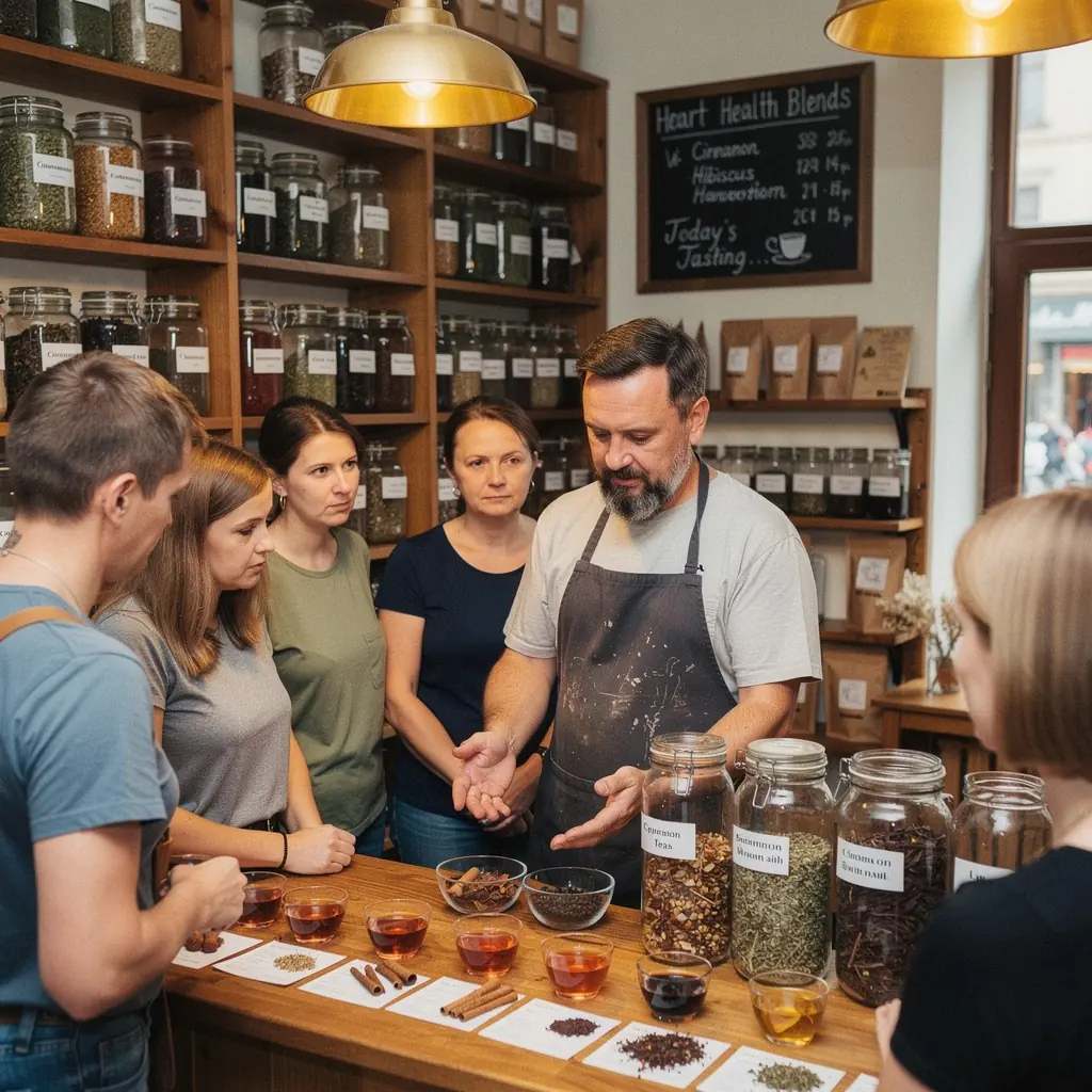 Cinamono širdies sveikatos arbata su saldžių prieskonių mišiniu.