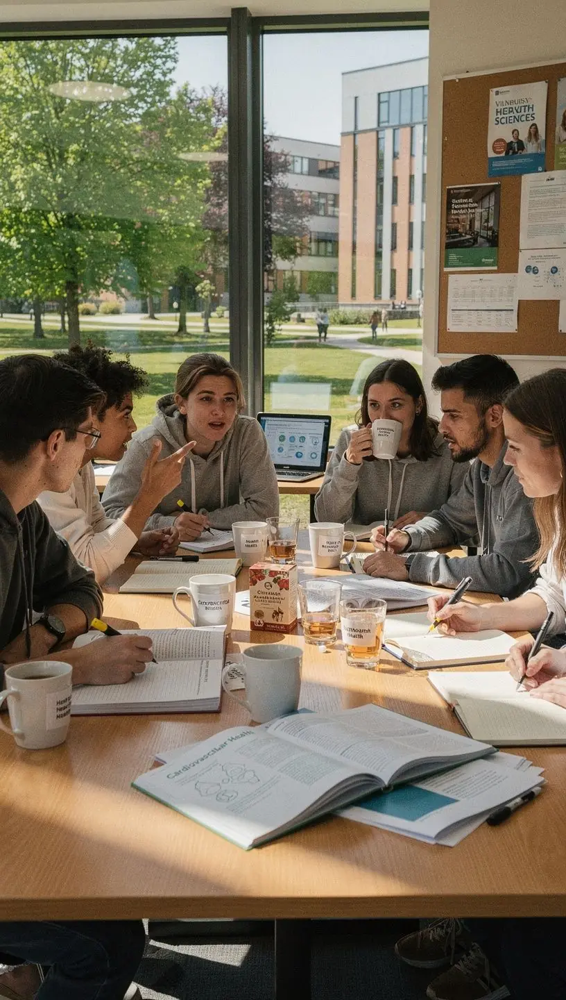 Šiltas puodelis cinamono arbatos su dūmų fone, simbolizuojantis sveikatą.
