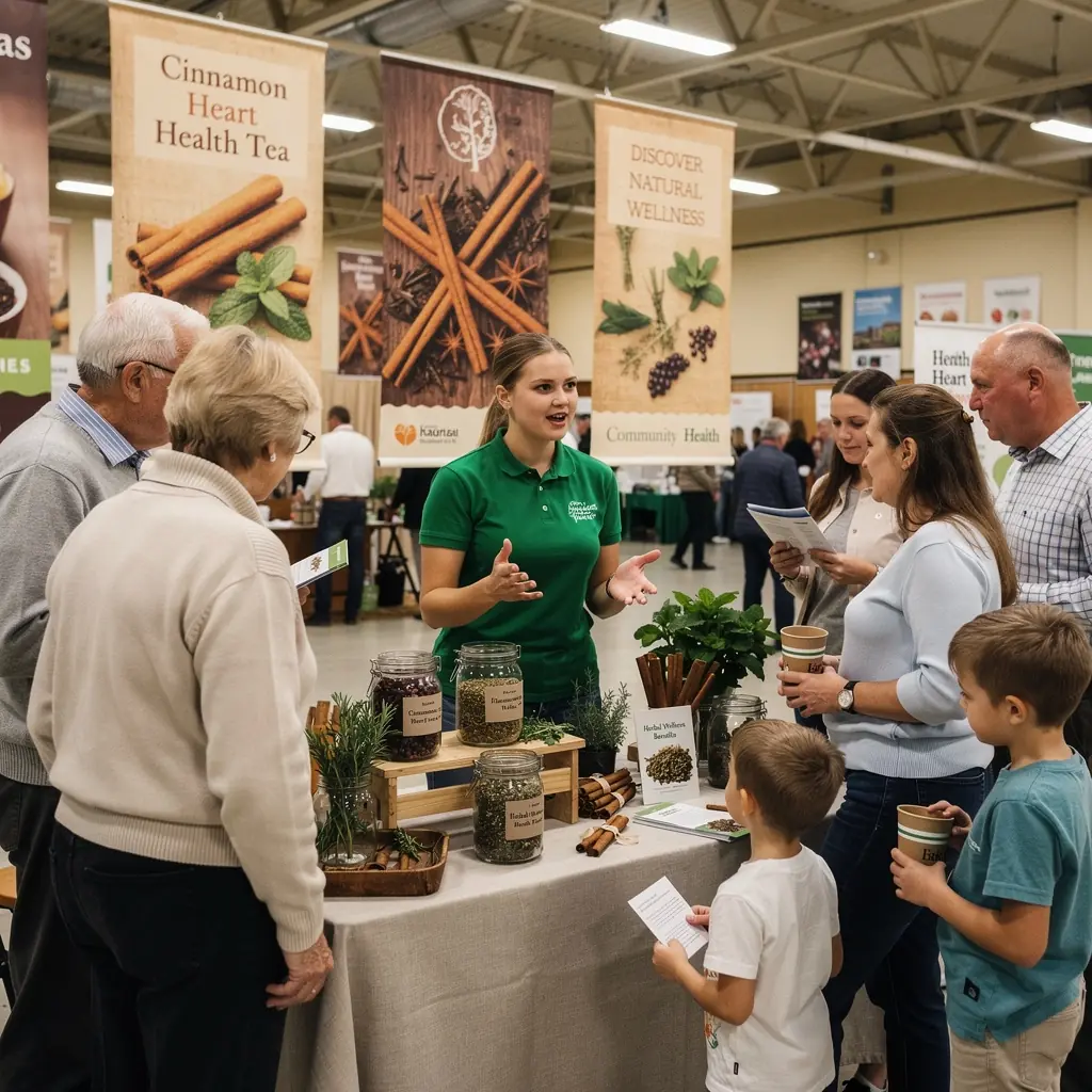 Cinamono širdies arbatos pakuotė, skatinanti natūralią sveikatos priežiūrą.